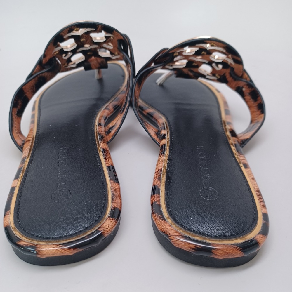 Tory Burch Sandal Patent Leopard Print Flats Womens US 7 or 7.5 - Picture 9 of 13